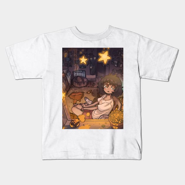 Falling Stars Kids T-Shirt by carlesdalmau